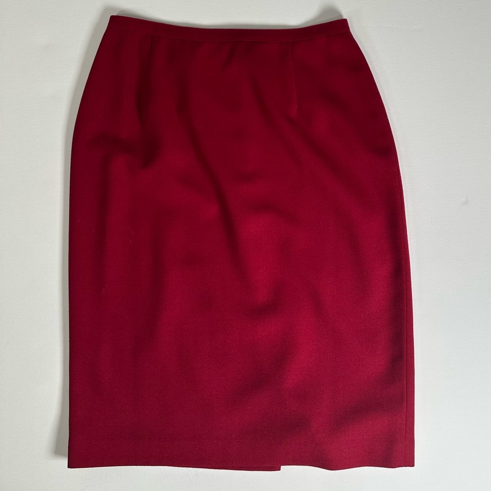 D’Oraz Classy Red Wool Skirt, Vintage, Elegance, Zesty, Versatile, Petite 6US